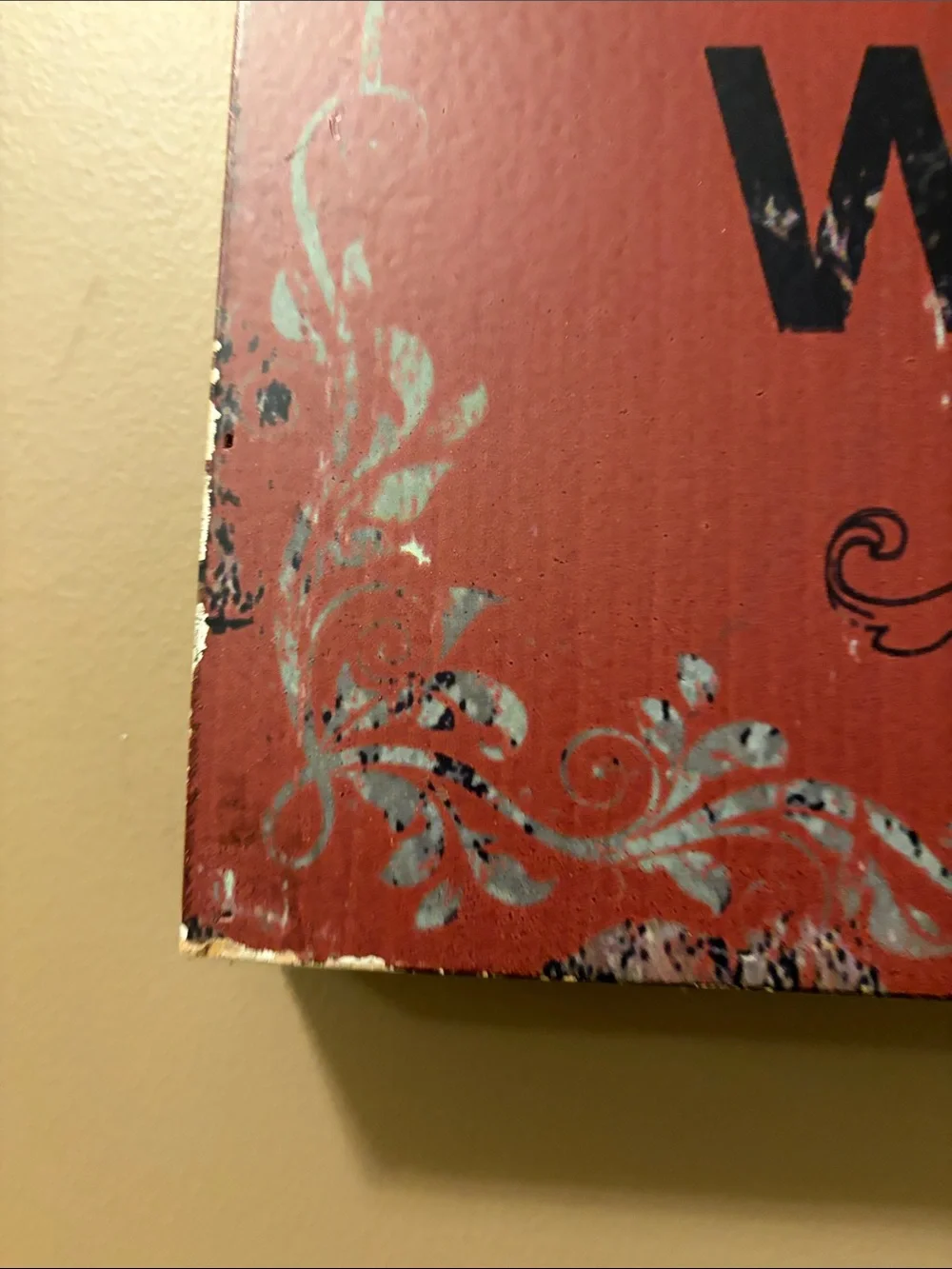 Vintage-Style Red 'Save Water and Drink Wine' Wall Sign